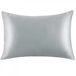 Fata de Perna din Satin cu Protectie pentru Par si Ten, Marinela Radu, 50x70 cm, Satin Premium, Gri
