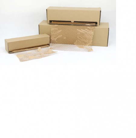 Hartie de ambalat fagure, kraft 380mm*100m, 80g, cu dispenser