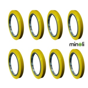 Banda adeziva pentru inchis pungi 9 mmx50 m, galben, 8 buc/set