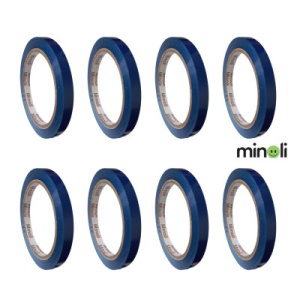 Banda adeziva pentru inchis pungi 9 mmx50 m, albastru, 8buc buc/set