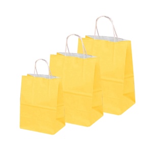Pungi albe, colorate 100% galben - 25x14x30cm - 100 buc.