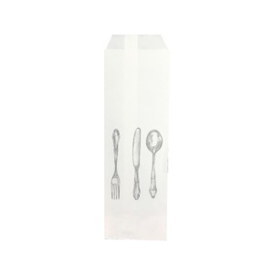 Punga tacam alba "TRIS WHITE" - 8 x 25cm - 2000 buc