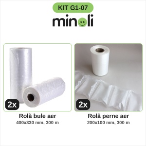 Rezerve pentru mașina de folie cu bule CPACK-004: 2 role bule + 2 role perne