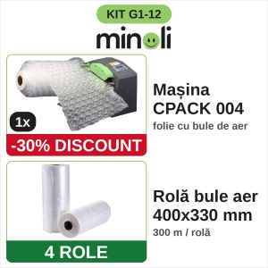 Mașină de folie cu bule de aer CPACK-004 cu reducere 30% + 4 role bule aer