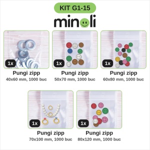 Pungi zipp mici pentru bijuterii, accesorii și piese mici – 5 mărimi, 5.000 de pungi