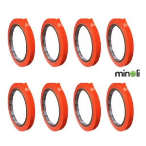 Banda adeziva pentru inchis pungi 9 mmx50 m, portocaliu, 8 buc/set