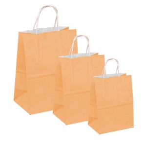 Pungi albe, colorate 100% piersica - 25X14X30 -100 BUC.