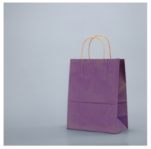 Pungi hartie maro,colorate 100% lila - 32x12x41 - 100 buc.