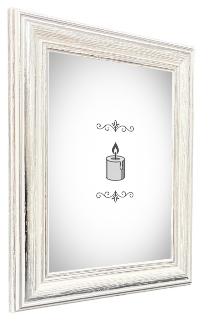 BIRAPA Cornice Portafoto Firenze In Legno – 30x40 Cm, Colore Bianco E Argento, Profilo Curvo, Vetro Sintetico, Made In Germany