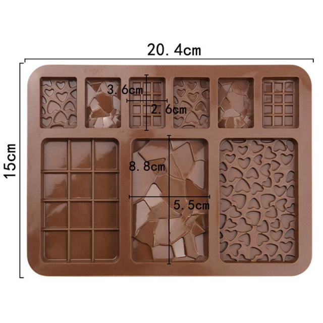 XSHAO® 3 Pezzi Stampo Tavoletta Cioccolato, Stampi per Cioccolato in Silicone con Raschietto e Sacchetto, per DIY Cioccolatini, Caramelle