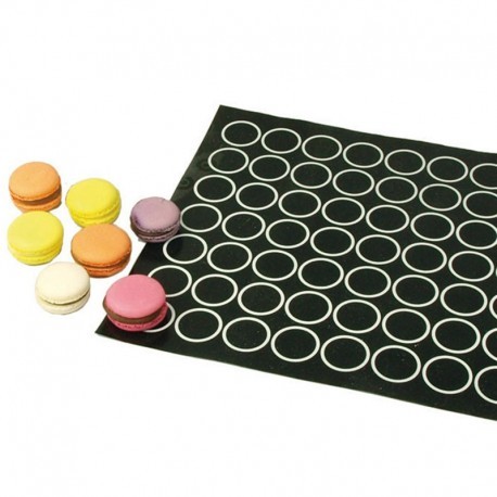 Patisse 1713 Tappetino In Silicone Per Macarons - 40x30 Cm, Nero - Stampo Da Forno Antiaderente E Lavabile In Lavastoviglie - Prodotto In Olanda