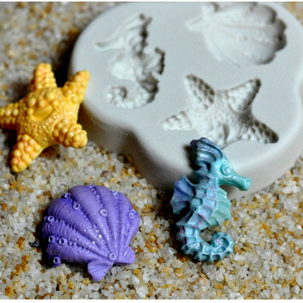 Stampo In Silicone Vita Marina 4 Disegni - Per Sapone, Cioccolato, Resina E Candele - Foto 4