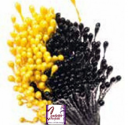 Pistilli per fiori Giallo e Nero perlato 288 pz. Decora