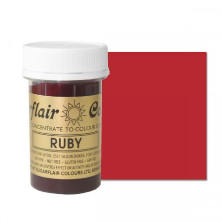 Rosso Rubino. Linea Pastello. Colorante in Gel concentrato. Red Ruby. Sugarflair