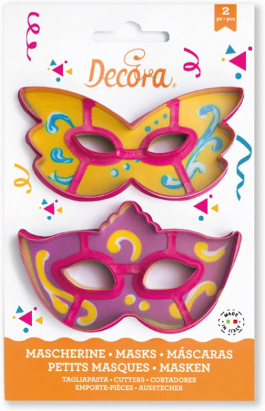 Set di 2 Maschere Carnevale. Stampo Tagliapasta Maschera in plastica