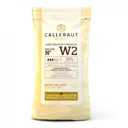 Bianco 28%. Cioccolato W2 Callets White. 200gr Callebaut
