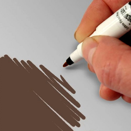 CIOCCOLATO FONDENTE. Doppia Punta. Pennarello Alimentare con 2 punte di 0,5 mm e di 2,5 mm. Rainbow Dust Food Art Pen