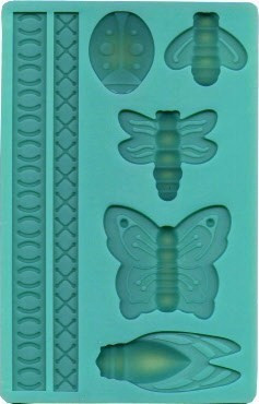 PREMIER Housewares Set Di 4 Stampini Per Dolci In Silicone – Forma Di Coccinella, Farfalla, Libellula E Ape