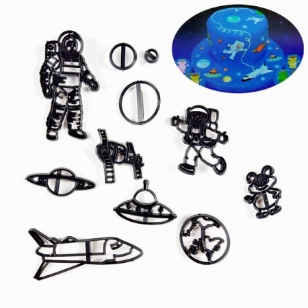Spazio e Astronauta. Set di 11 stampi Patchwork cutter