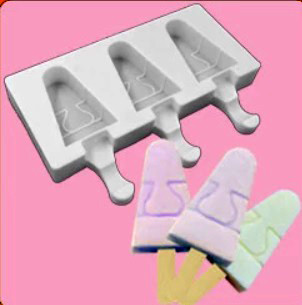 Stampo Gelato Classico in silicone con 3 Impronte e 10 Stecche