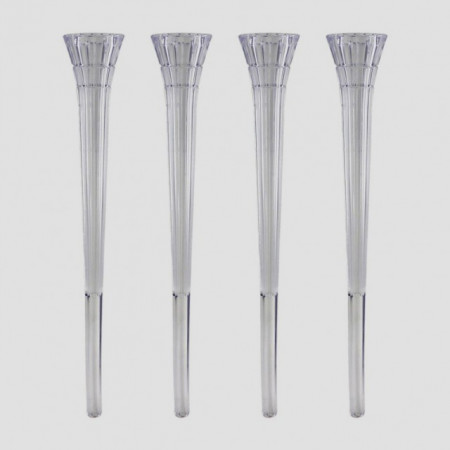 18 cm. Set di 4 Sostegni appuntiti Colonne Trasparenti. PME