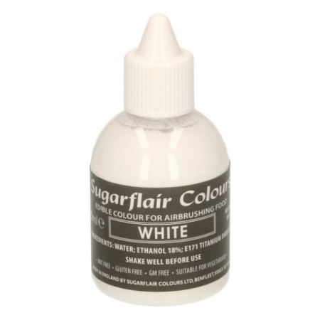 Bianco 60 ml. Colorante liquido anche per Aerografo. Sugarflair