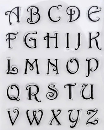 Corsivo Maiuscolo Rossetti Script.Simboli a Timbro trasferibili da dipingere
