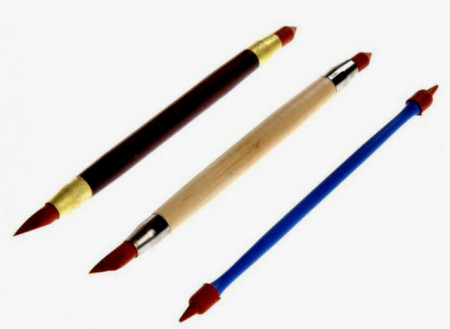 Pennello in Silicone con 2 forme. Set di 3 pennelli