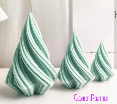 Albero di Natale a Spirale in 3 dimensioni. Stampo in silicone anche per Candele e Saponi