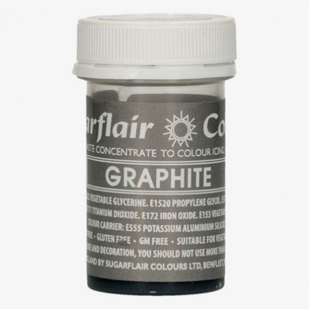 Argento Grafite. Linea Pastello. Colorante in Gel concentrato. Graphite. Sugarflair