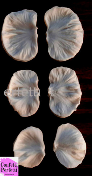 Orchidea petali di 6 - 5 e 4.5 cm. Set di 6 Stampi in alta definizione. Venatore in silicone