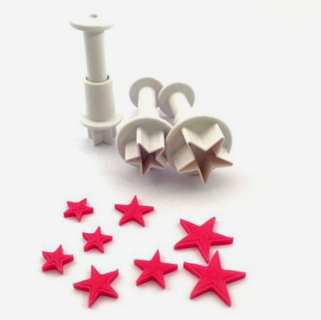 Stelle e Stelline. Set 3 mini stampi ad espulsione. Originale Dekofee