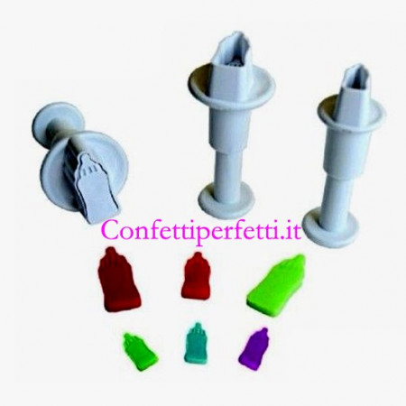 Biberon. Battesimo. Set 3 Mini stampi ad espulsione