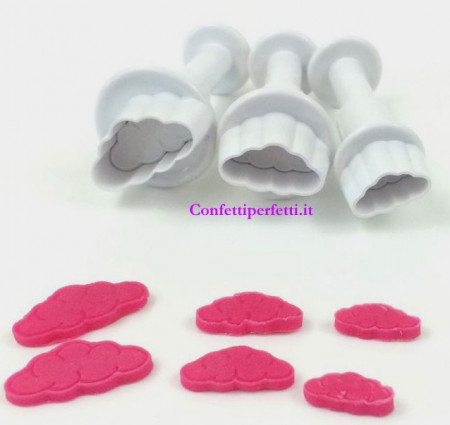 Nuvole bellissime. Set di 3 mini stampi ad espulsione. Originale Dekofee.