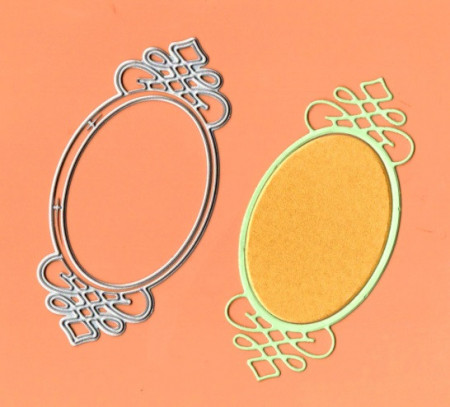 Specchio Ovale decorato. Fustelle sottili metalliche per Scrapbooking