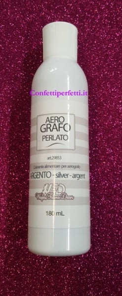Argento 180 ml. Perlato. Colorante a base acqua per Aerografo. WFD