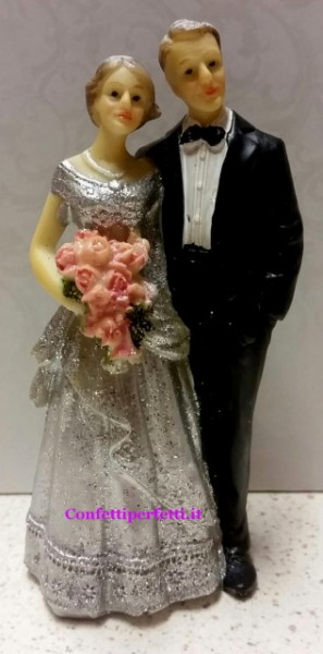 Cake Topper 3D Anniversario 25 anni con vestito in Argento.