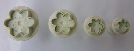 Fiori con Venature. Set 4 Stampi ad espulsione.