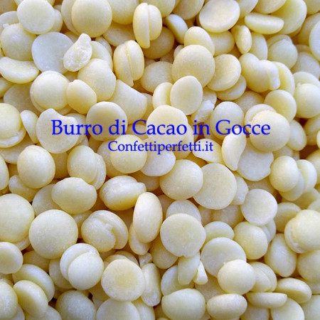 Burro di Cacao in gocce di 1° qualità. Irca. 30gr