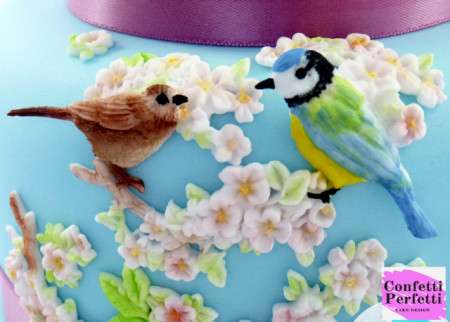 Pappagallo e Uccellini sul ramo in Fiore. Stampo in silicone