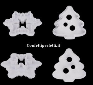 Fiocco di neve e Albero Natale. 2 Tagliapasta. Modecor