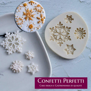 Fiocco di Neve. Stampo in Silicone con 4 Fiocchi