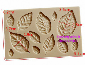 Foglie di Rosa. Stampo in silicone per il cake design