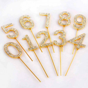 Oro e Argento. Eleganti Numeri Strass Glitterati molto luminosi. Cake Topper - Img 2