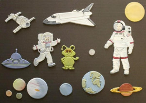 Spazio e Astronauta. Set di 11 stampi Patchwork cutter - Img 4