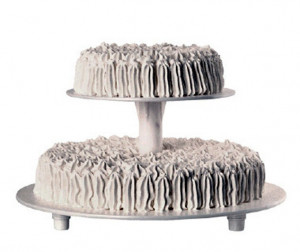 Alzata 2 piani per torte. In plastica Bianca. - Img 1