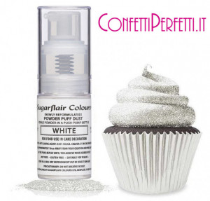 Bianco spray glitter polvere