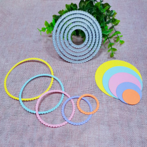Cerchio decorato. 5 Fustelle sottili metalliche per Scrapbooking