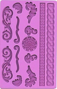 Elegant. Stampo in silicone più 2 bordi decorativi.