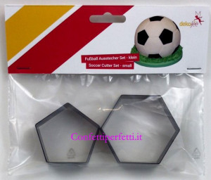 Kit Medio 6 cm Esagono e Pentagono per realizzare un Pallone da Calcio. Dekofee Soccer Cutter Small Set/2. Originale Dekofee - Img 1